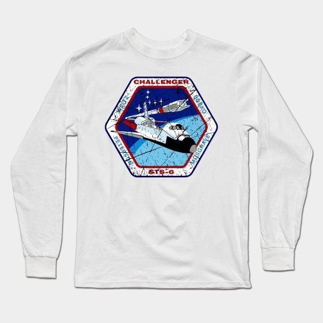 STS-6 Challenger Vintage Long Sleeve T-Shirt by Mandra